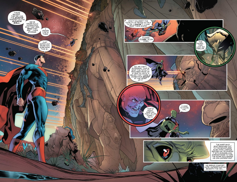 Superman and the Martian Manhunter explore the mystery of the Totality in Justice League #3.